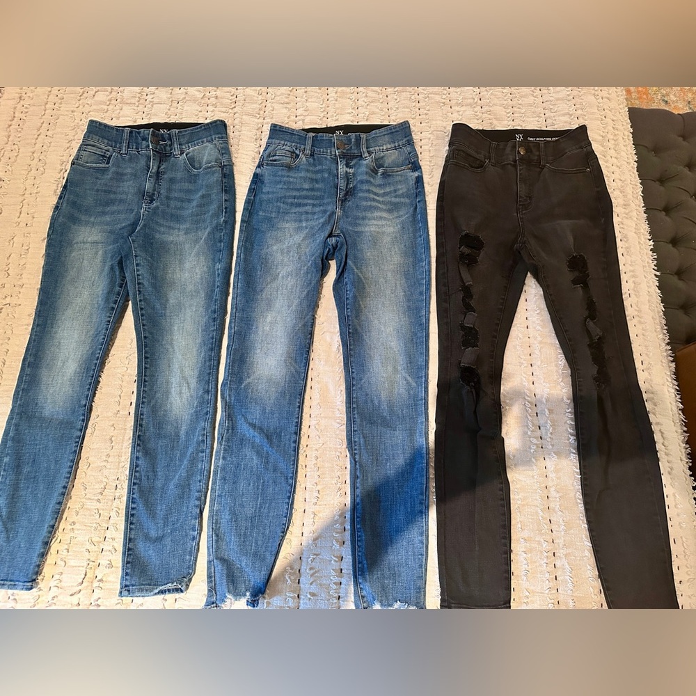 5 PAIR of New York & Co Women SCULPTING skinny jeans!  Sz 6 Tall!! Butt forming - Picture 3 of 16